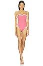 view 1 of 4 Jacelyn Ruffle One-piece in Red Micro Gingham