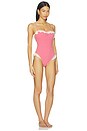view 2 of 4 Jacelyn Ruffle One-piece in Red Micro Gingham