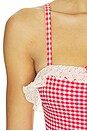 view 4 of 4 Jacelyn Ruffle One-piece in Red Micro Gingham
