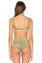 view 3 of 4 Bustier Bow Top in Olive Faux Suede