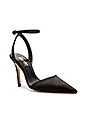 view 2 of 5 Ankle Strap Mid Heel in Black Satin