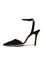 view 5 of 5 Ankle Strap Mid Heel in Black Satin