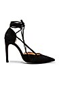 view 1 of 5 Lace Up Pump in Black Suede