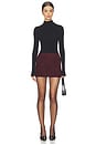 view 5 of 6 Classic Mini Skirt in Burgundy Suede