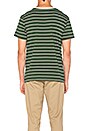 view 3 of 4 Striped Pocket Tee in Forrest & Fog