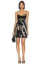 view 1 of 3 Pleated Baby Doll Dress in Black Print