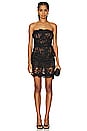 view 1 of 3 Strapless Lace Bustier Dress in Black