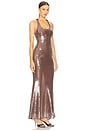 view 2 of 4 Sequin Racerback Gown in Dark Nude