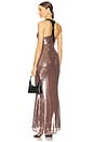 view 3 of 4 Sequin Racerback Gown in Dark Nude