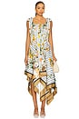 view 2 of 4 Shoulder Ties Printed Midi Dress in Ivory Multi