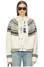 view 1 of 4 Fold-Up Fair Isle Cardigan in Ivory Multi