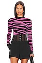 view 2 of 5 Zebra Cropped Sweater in Pink & Black