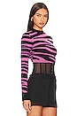 view 3 of 5 Zebra Cropped Sweater in Pink & Black