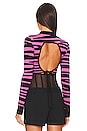 view 4 of 5 Zebra Cropped Sweater in Pink & Black