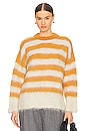 view 1 of 4 Striped Alpaca Sweater in White Orange