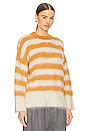 view 2 of 4 Striped Alpaca Sweater in White Orange
