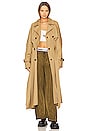 view 1 of 4 Back Cut Out Trench Coat in Khaki