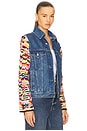 view 2 of 4 Crochet Sleeves Denim Jacket in Indigo