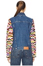 view 3 of 4 Crochet Sleeves Denim Jacket in Indigo