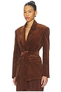 view 2 of 4 Deconstructed Lapel Tailored Jacket in Brown