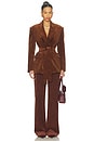 view 4 of 4 Deconstructed Lapel Tailored Jacket in Brown