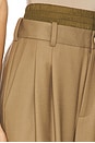 view 6 of 6 더블 허리밴드 팬츠 in Dark Khaki