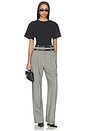 view 5 of 6 PANTALON DOUBLE WAISTBAND TAILORED WIDE LEG in Grey