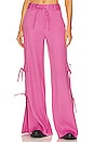view 1 of 5 Side Slit Cargo Pants With Chain in Pink