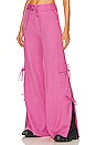 view 3 of 5 Side Slit Cargo Pants With Chain in Pink