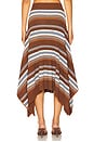 view 4 of 6 Striped Jacquard Cascade Midi Skirt in Brown Multi