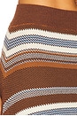 view 6 of 6 Striped Jacquard Cascade Midi Skirt in Brown Multi