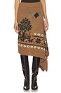 view 1 of 6 Mixed Fair Isle Midi Skirt in Khaki