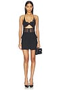 view 5 of 6 Deconstructed Tailored Mesh Corset Mini Skirt in Black