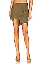 view 1 of 4 Deconstructed Trouser Mini Skirt with Pockets in Olive