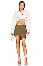 view 4 of 4 Deconstructed Trouser Mini Skirt with Pockets in Olive