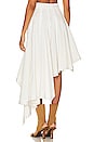 view 3 of 4 Lace Up Asymmetrical Hem Skirt in White