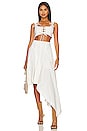 view 4 of 4 Lace Up Asymmetrical Hem Skirt in White