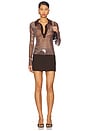 view 4 of 5 Sequin Polo Top in Dark Nude