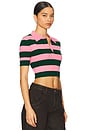 view 3 of 5 BLUSA DE MANGA CURTA COM RECORTE NAS COSTAS in Green & Pink