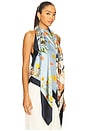view 2 of 5 Printed Scarf Top in Multi Blue
