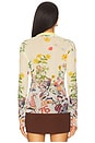 view 3 of 5 Printed Mesh Polo Top in Yellow Multi