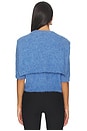 view 4 of 5 Cropped Polo Knit Top With Scarf in Blue