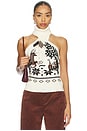 view 1 of 5 Mixed Fair Isle Halter Top in Ivory