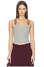 view 1 of 4 ТОП LEATHER STRAP TANK in Heather Grey