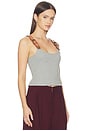 view 2 of 4 ТОП LEATHER STRAP TANK in Heather Grey