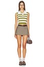 view 5 of 5 Leather Belt Cut Out Knitted Top in Sage & Ivory