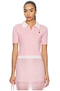 view 1 of 4 CAMISETA DOUBLED HALF FRONT PLACKET KNIT in Dust Pink & Ivory