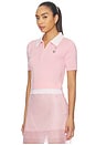 view 2 of 4 CAMISETA DOUBLED HALF FRONT PLACKET KNIT in Dust Pink & Ivory