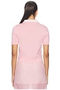 view 3 of 4 CAMISETA DOUBLED HALF FRONT PLACKET KNIT in Dust Pink & Ivory