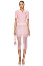 view 4 of 4 CAMISETA DOUBLED HALF FRONT PLACKET KNIT in Dust Pink & Ivory